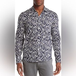 Good Man Brand Printed Long Sleeve Button-Down Dress Shirt in Khaki Spiral Tiger